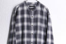 00's BANANA REPUBLIC band collar cotton flannel shirt