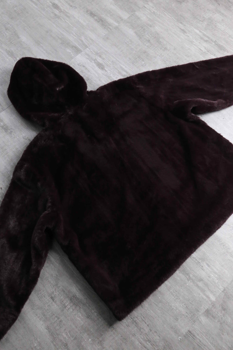 "PUMA" violet color short fur jacket