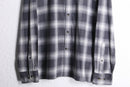 00's BANANA REPUBLIC band collar cotton flannel shirt