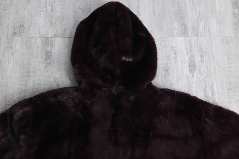 "PUMA" violet color short fur jacket