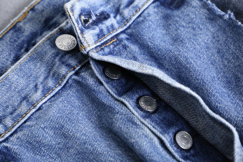 "Re:make" tuck & patch design buggy denim pants