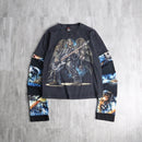 "Re:make" skull design layered long sleeve tee