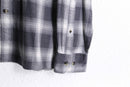 00's BANANA REPUBLIC band collar cotton flannel shirt