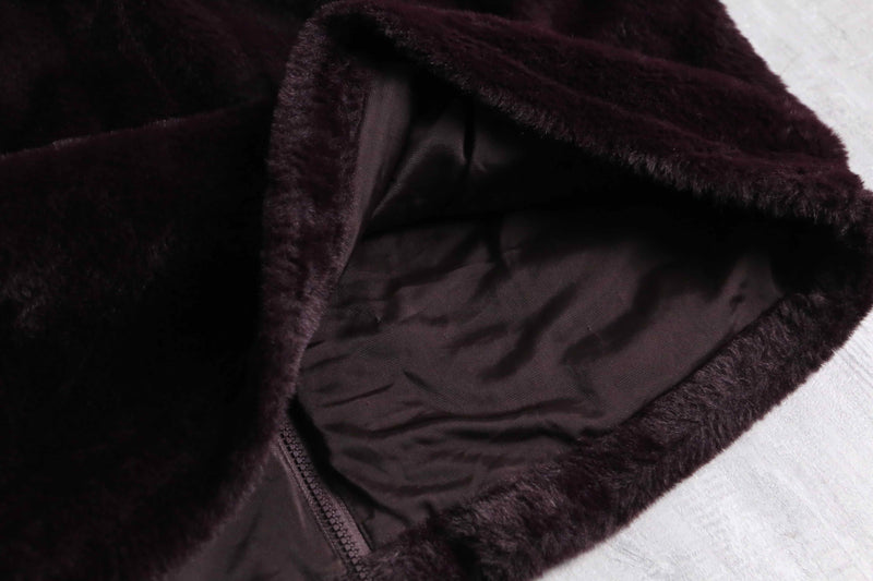 "PUMA" violet color short fur jacket