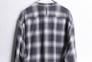 00's BANANA REPUBLIC band collar cotton flannel shirt