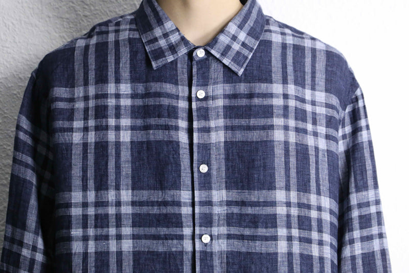 "Michael Kors" blue check linen over shirt