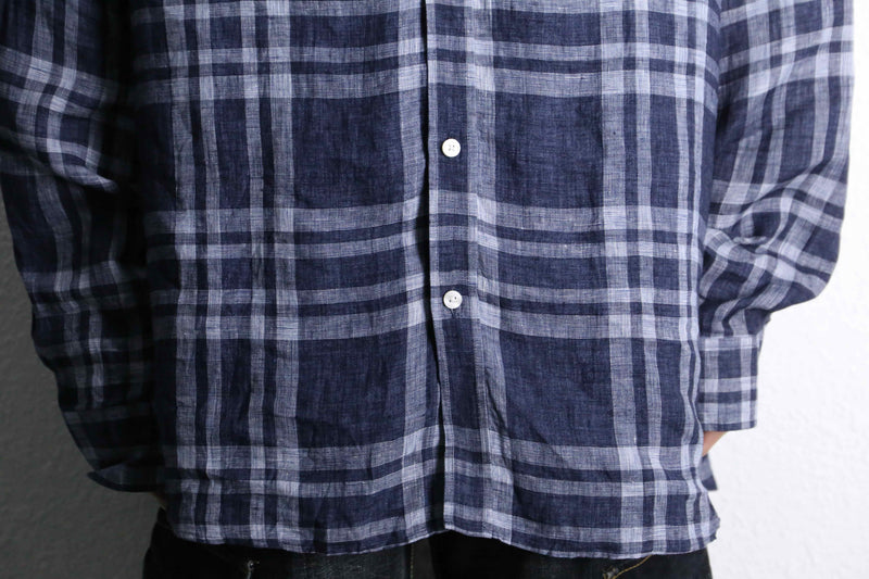 "Michael Kors" blue check linen over shirt