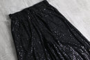 1990-00s black sequin wide easy pants