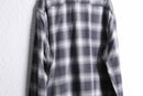 00's BANANA REPUBLIC band collar cotton flannel shirt