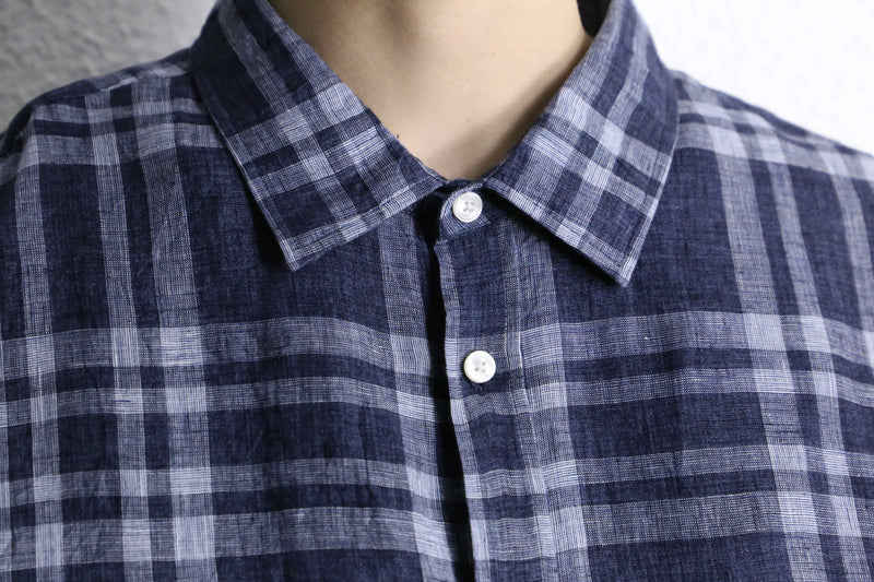 "Michael Kors" blue check linen over shirt