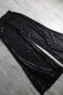 1990-00s black sequin wide easy pants