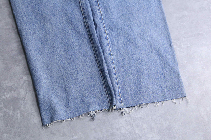 "Re:make" tuck & patch design buggy denim pants