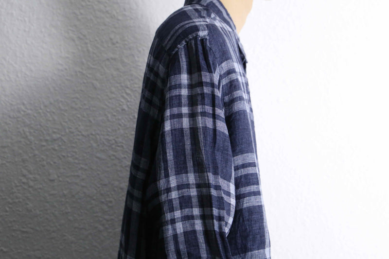 "Michael Kors" blue check linen over shirt