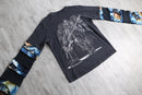 "Re:make" skull design layered long sleeve tee