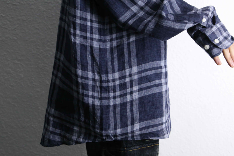 "Michael Kors" blue check linen over shirt