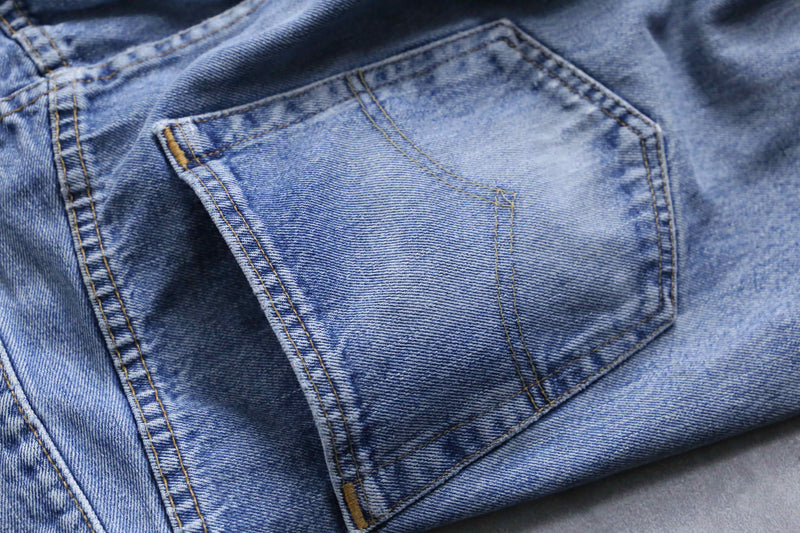 "Re:make" tuck & patch design buggy denim pants