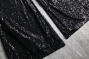 1990-00s black sequin wide easy pants