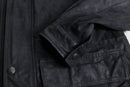 black sheep leather double collar middle coat