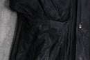black sheep leather double collar middle coat