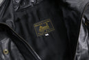 black sheep leather double collar middle coat