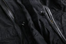 black sheep leather double collar middle coat