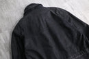 black sheep leather double collar middle coat