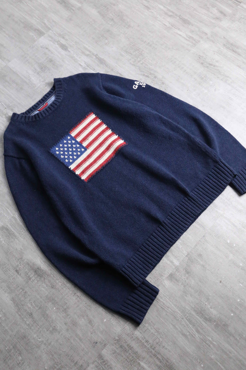navy stars and stripe cotton knit
