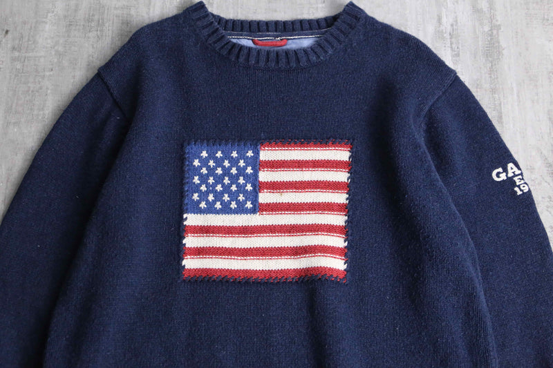 navy stars and stripe cotton knit