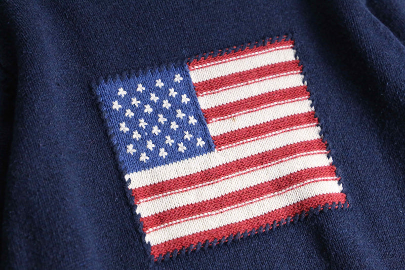 navy stars and stripe cotton knit