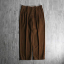 1990s pin stripe brown 2tuck wide slacks