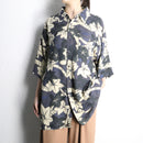 botanical pattern H/S silk shirt
