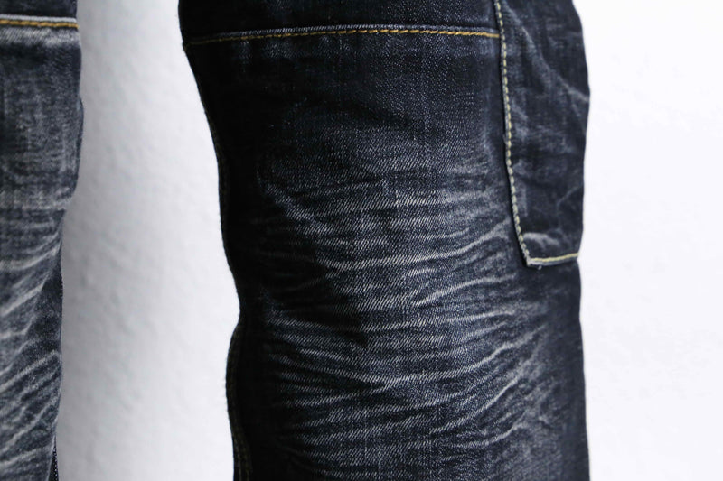 indigo black cargo denim pants