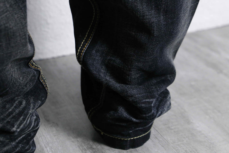 indigo black cargo denim pants