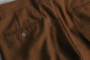 1990s pin stripe brown 2tuck wide slacks
