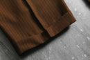 1990s pin stripe brown 2tuck wide slacks