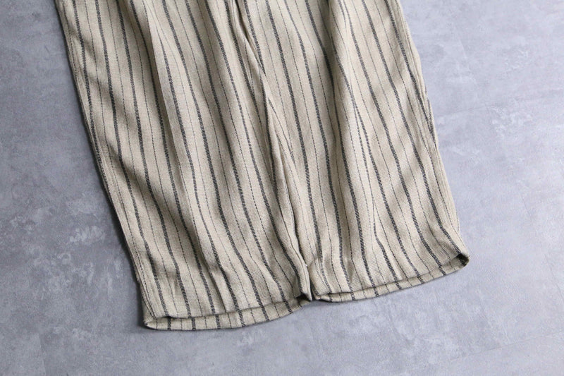 ivory base stripe linen easy pants