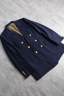 navy color gold button double breasted blazer