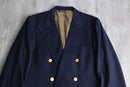 navy color gold button double breasted blazer