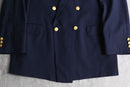 navy color gold button double breasted blazer