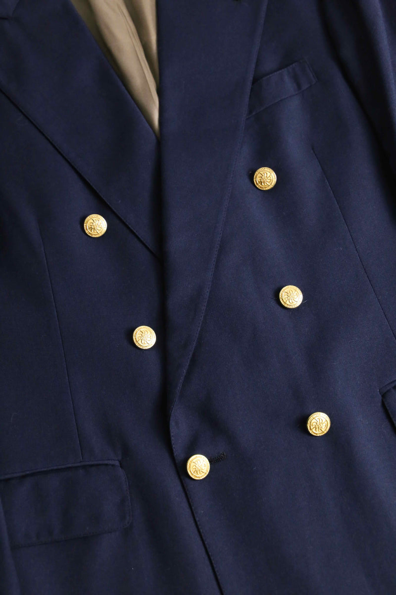 navy color gold button double breasted blazer