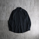 2000s GAZMAN black linen shirt