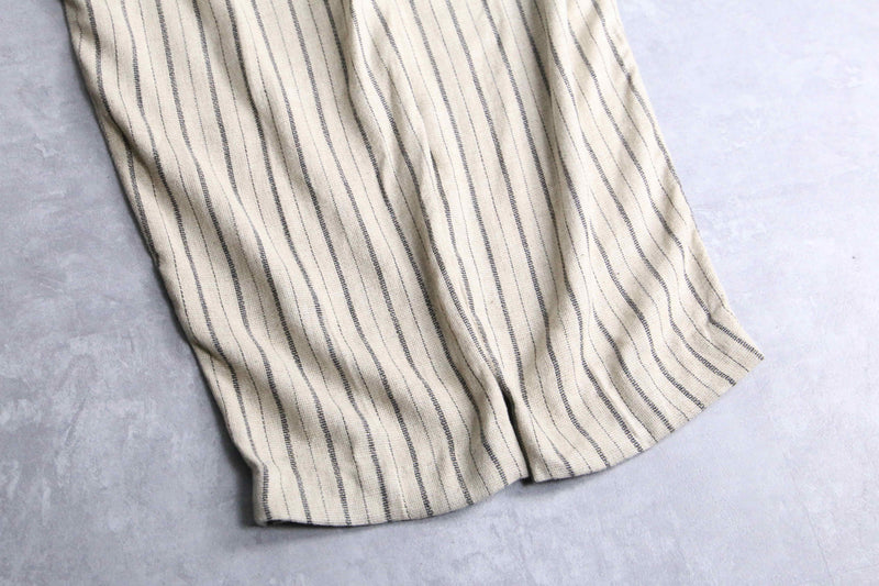 ivory base stripe linen easy pants