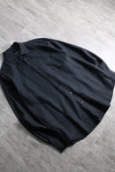 2000s GAZMAN black linen shirt