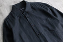 2000s GAZMAN black linen shirt