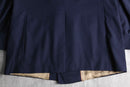 navy color gold button double breasted blazer