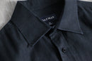 2000s GAZMAN black linen shirt