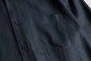 2000s GAZMAN black linen shirt