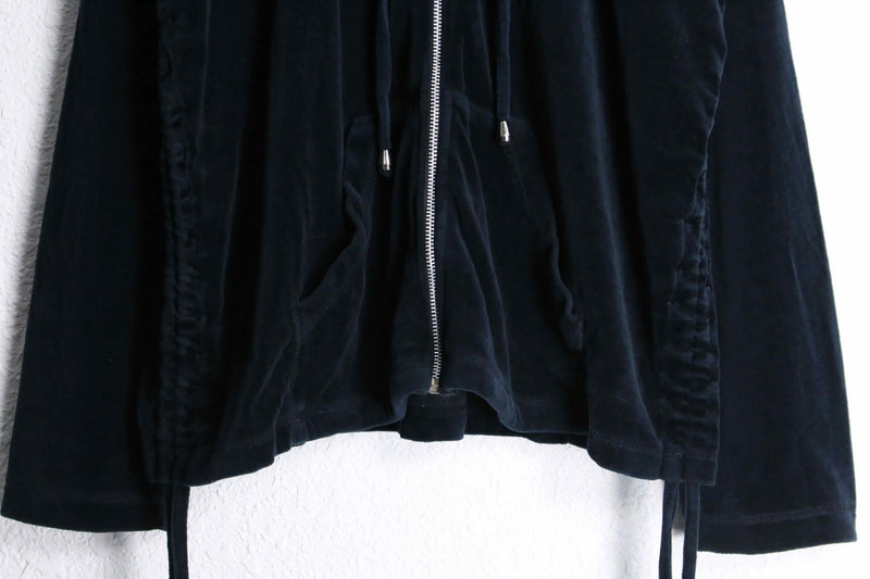 black velour short hoodie