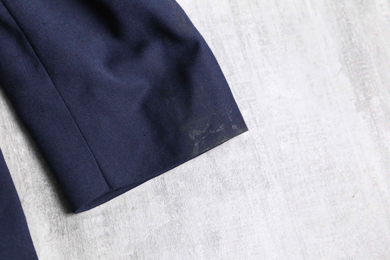 navy color gold button double breasted blazer