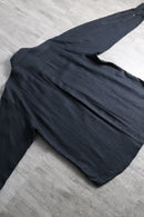 2000s GAZMAN black linen shirt
